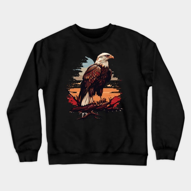 Bald eagle Crewneck Sweatshirt by remixer2020